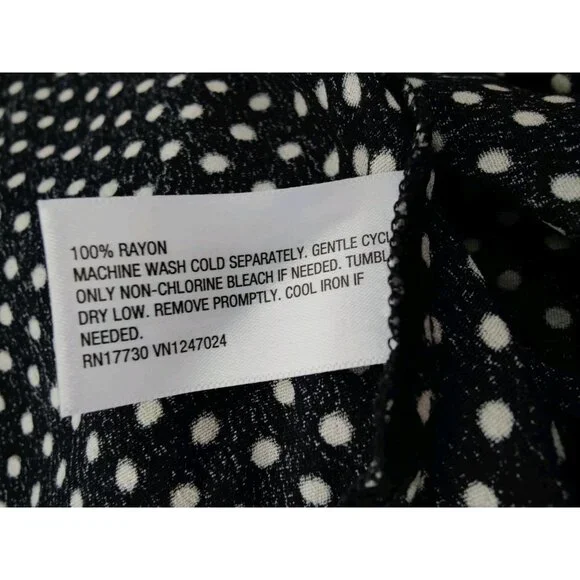 Ava & Viv Black Ivory Polka Dot Knee Length Pull On Skirt 1X NWOT - Picture 4 of 5